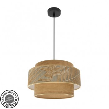 Distribuidor - Lâmpadas Diversas | Colgantes Moderno | COLGANTE SAMOA 1XE27 NEGRO/CAMEL REGX40D Ref: 231494009
